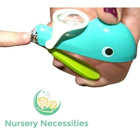 NAIL WHALE - #1 Best Baby & Child Nail Clippers -Eats Nail Clippings - Magnifier & Finger Safety Stabilizer - By Nursery (Best Coupon Clipping Service)