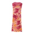 thumbnail image 4 of Gibobby Vestido Casual para Mujer Mujeres sexy tubo superior plisado malla moda impreso vestido casual vestido de longitud media(Rosa caliente,G), 4 of 5