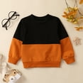 thumbnail image 2 of HCNTES Toddler Baby Boy Fall Winter Clothes Color Block Long Sleeve Crewneck Sweatshirt Oversize Pullover Casual Outfit(3-6 Months,G172-Black), 2 of 3