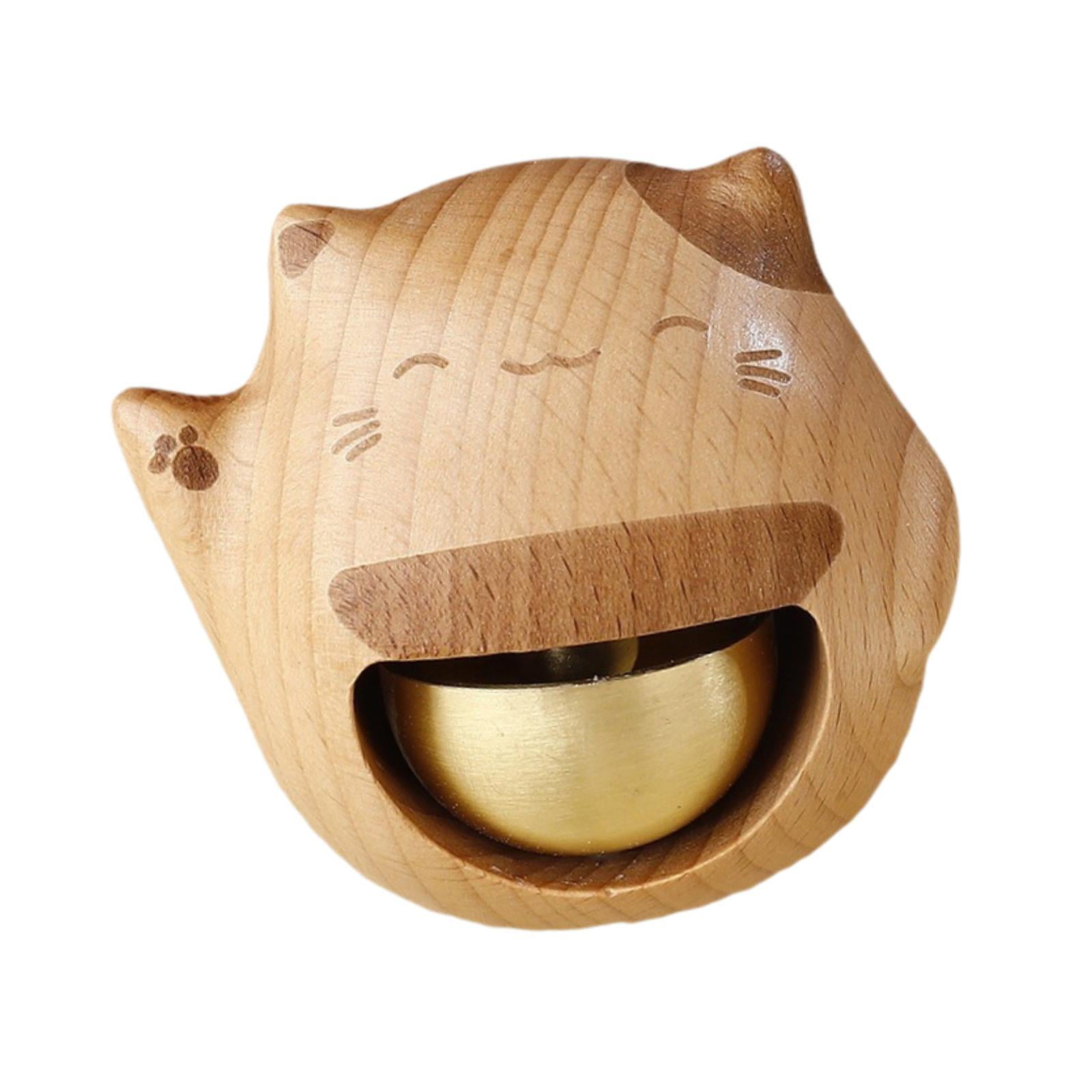 Esquirla Cat Door Bell Shopkeepers Bell Portable Gift Creative Welcome Door Chime Wooden Door Bell for Entrance Office Restaurant Home