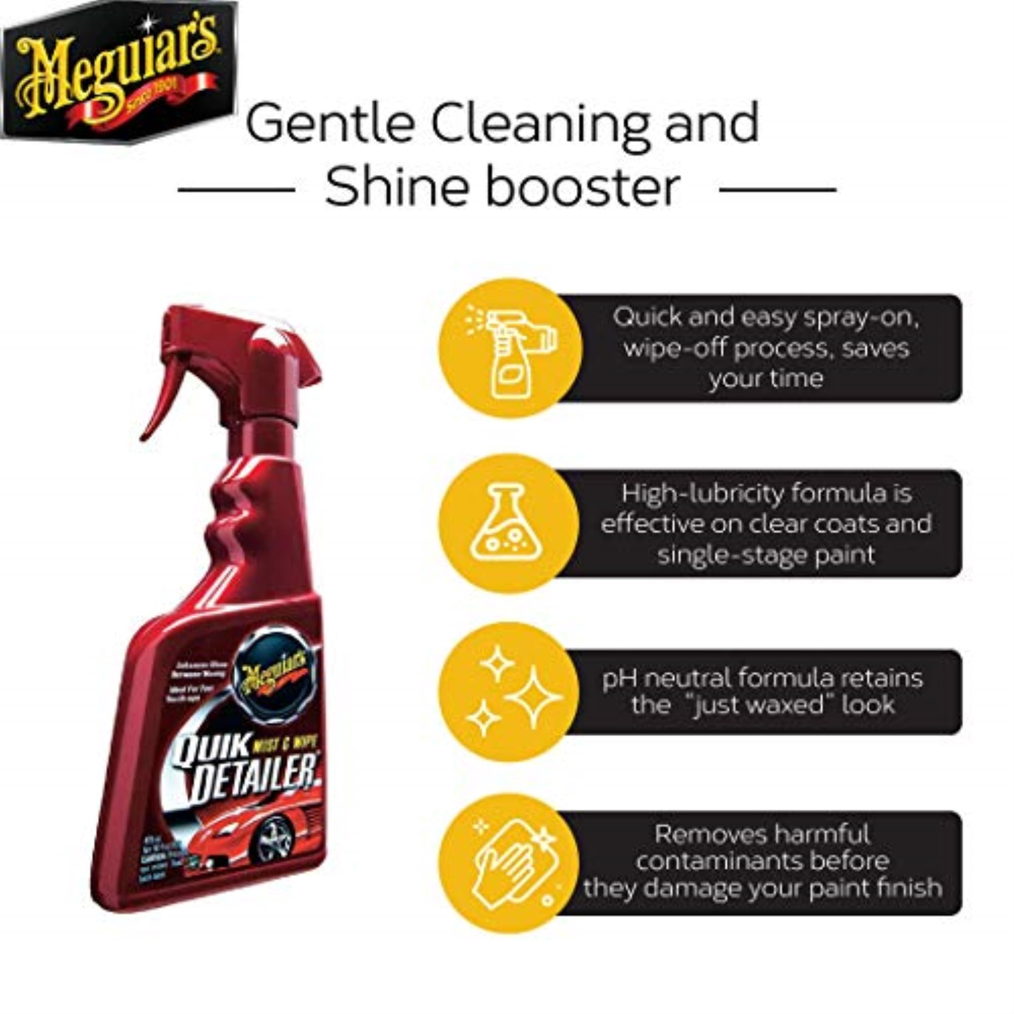 Meguiar's Quik Detailer, Mist & Wipe Car Detailing Spray, Clear Light  Contaminants and Boost Shine with a Quick Detailer Spray that Keeps Paint  and Wax Looking Like New, 32 oz. - Yahoo Shopping