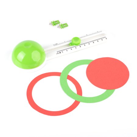 Circular Paper Cutter Rotary Circle Cutter Manual Round Cutting Tool Paper Trimmer Scrapbooking Tool with Replacement Cutter Head for DIY Paper Cards Craft Supplies