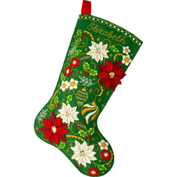 Poinsettia Elegance Bucilla Felt Stocking Kit