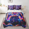 thumbnail image 2 of Manfei Gamer Gaming 7-Piece Twin Bedding Sets,Modern Gamepad Bedding Comforter Set,Neon Orange Blue Sheet Sets For Teens,Breathable Home Decor Reversible, 2 of 8