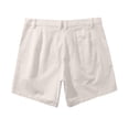 thumbnail image 5 of Jean Shorts Men Solid Color Linen Button Design Shorts With Pockets Versatile Trendy Summer Loose Short Pants For Men Beige XXL, 5 of 5