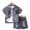 Gray, variant on Fozruso Boys Outfit Sets,Summer Outfits 2 Piece Denim Short Sleeve Button-Down Shirt And Jeans Shorts Set,Sizes 3-5 Years