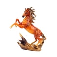 thumbnail image 1 of Decoración de escritorio de la estatua de caballo marrón 17.5x6.5x21cm adorno decorativo de mesa para bibliotecas, studios multipropósito, 1 of 9