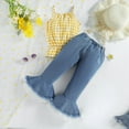 thumbnail image 5 of Siilsaa Girl Outfits Toddler Baby Girl Summer Clothes Knit Cotton Outfits Short Set Yellow,90, 5 of 9