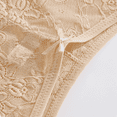 thumbnail image 4 of Fulorrnie Women's Lace Thong Underwear Bow Accent Sexy Breathable Cotton Lined Panties, Beige, XL, 4 of 7