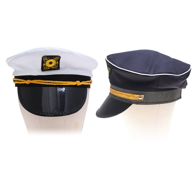 2 Pcs Captain Pilot Hats Boat Sailing Fishing Captain Flight Attendant Hat  Children's Dance Party Decoration Hat 