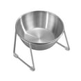 thumbnail image 3 of Cuenco para gatos con soporte, de acero inoxidable, antideslizante, fácil de limpiar. Cuenco redondo individual, 3 of 8