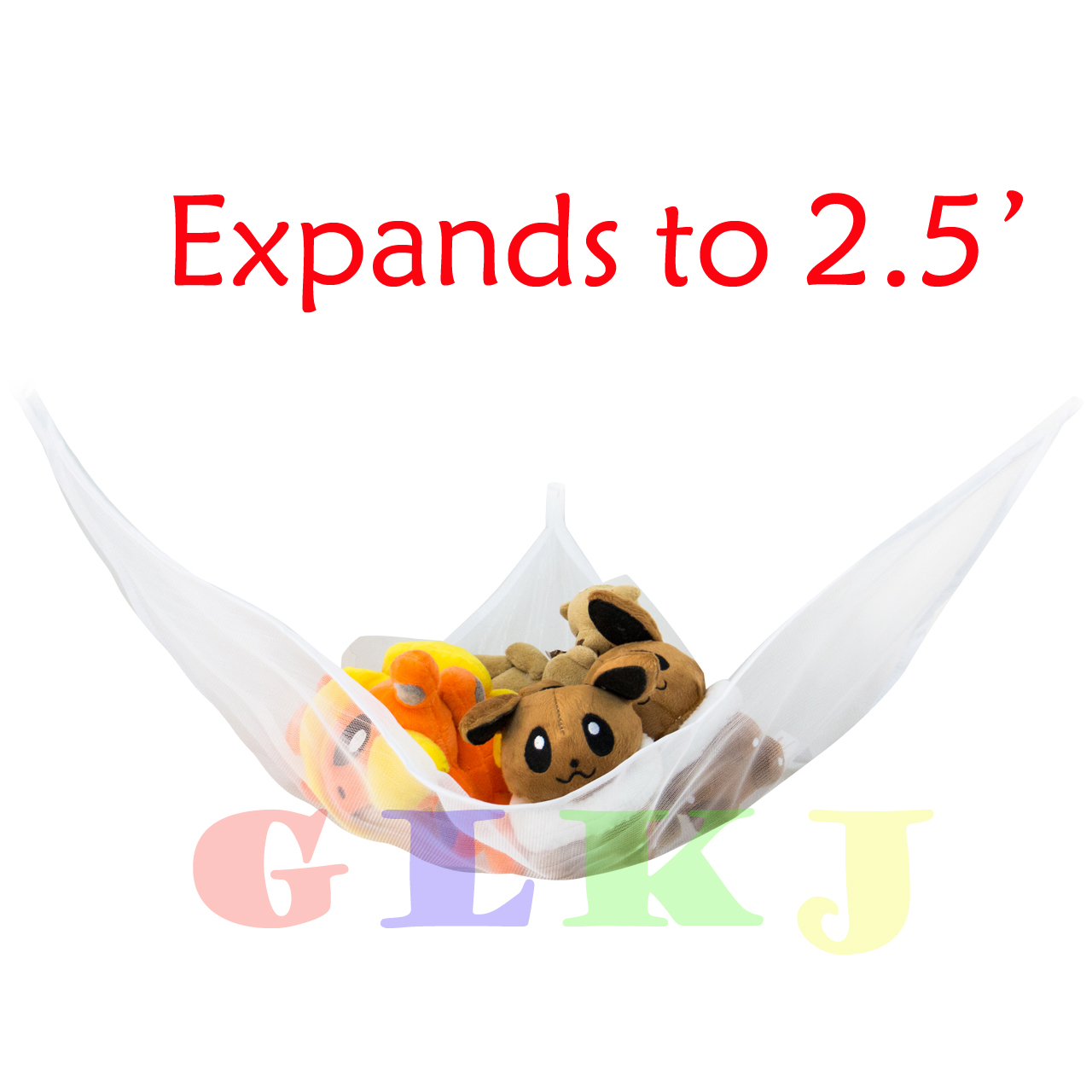 Carolilly Hanging Toy Hammock Net Stuffed Storage Kids Toys Mesh Wall