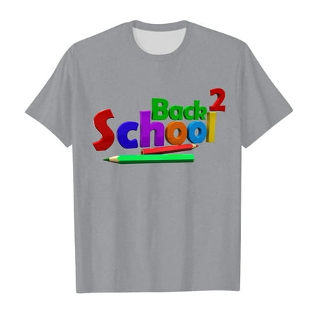 

School Season Girls T Shirt Summer Children s Short Sleeved Tops Soft And Comfortable Back To School Prints Fashion Casual Style Kids Casual Clothes 11-12 Years