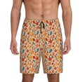 thumbnail image 3 of Lsque Autumn Leaves 3 Mens Sleep Pajama Shorts,Short Pajama Pants, Cotton Ultra-Soft Knit-Small, 3 of 9