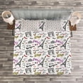 thumbnail image 3 of Ambesonne Paris Quilted Bedspread Set 3 Pcs, Food Fashion Love, Queen Size, Multicolor, 3 of 3