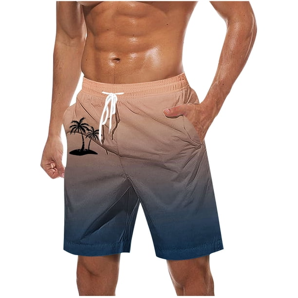 Pantalones Cortos Casuales para Hombre Imprimir con Bolsillos Pantalones de Playa de Cintura Elástica, Pantalones Cortos de Cintura Elástica para Hombre