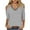 Gray, variant on LYXSSBYX 3/4 Length Sleeve Womens Tops Women's Fashionable Solid Color T-shirt 3/4 Sleeve Shirt V-neck Casual Top