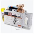 thumbnail image 1 of Gris claro - Bolsillo para cama, Bolsa de almacenamiento de fieltro junto a la cama, Organizador con cajas de pañuelos para control remoto, tableta, cable de carga, revista, gafas, bolígrafo, 1 of 5