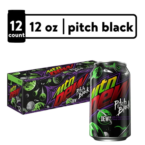 Mountain Dew Pitch Black Soda, 12 Count, 12 fl. oz. Cans - Walmart.com