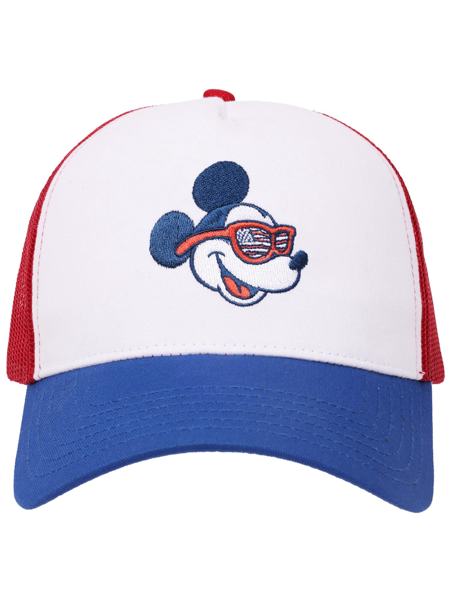 Mickey Mouse American Flag Glasses Trucker Cap, Multicolor, One Size Fits Most