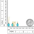 thumbnail image 2 of Gem Stone King 4.65 Ct Green Turquoise Blue Created Sapphire 18K Yellow Gold Plated Silver Pendant and Earrings Jewelry Set, 2 of 4