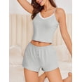 thumbnail image 3 of Ekouaer Cami Pajama Sets Y2K 2 Piece Lace Crop Top and Shorts Sexy Pjs Summer Lingerie Sleepwear Nightwear for Women, 3 of 6
