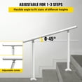 thumbnail image 4 of VEVOR 3 FT Handrail Adjustable from 0 to 60 Degrees, 34 inch Outdoor Handrail, Outdoor Stair Railing Handrail for White Aluminum Stair Railing for Garden, Office Area, 4 of 10