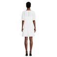 thumbnail image 2 of Time and Tru Women's and Women's Plus Eyelet Mini Dress with Puff Sleeves, Sizes XS-4X, 2 of 5