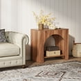 thumbnail image 5 of Tribesigns Farmhouse End Side Table, Large Sofa Side Table with Heavy-Duty Wooden Pedestal for Living Room, Bedside Nightstand with Storage for Bedroom, Accent Furniture, Easy Assembly, Walnut, 5 of 21