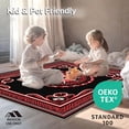 thumbnail image 4 of ODIKA 3'x5' Machine Washable Non-Slip Area Rug, Medallion Artistry With Flourishing Floral Motifs And Ornate Borders High Traffic Rug with Pad, Black, 545647, 4 of 8