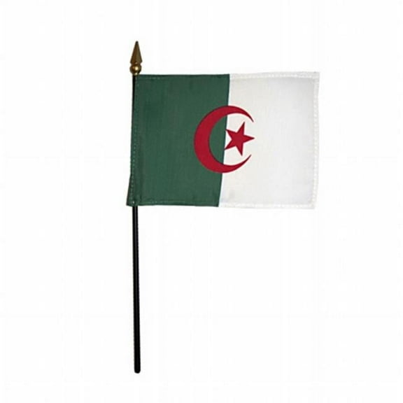 Annin Flagmakers 210002 4 x 6 in. Eb Algeria Mounted, Pack Of 12