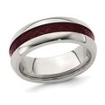 thumbnail image 1 of Bague Alliance pour Homme en Acier Inoxydable Rouge en Fibre de Carbone (8 mm), 1 of 5