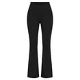 thumbnail image 3 of Qgtaibl Womens High Waisted Flare Yoga Leggings Crossover V Waist Tummy Control Bell Bottom Tights Stretch Slim Fit Non-See Through Sweatpants Black M, 3 of 4