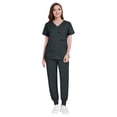 thumbnail image 4 of Resivox Scrub Sets for Woman Plus Size Medical Uniforms Stretchy V-Neck Scrub Tops and Pants Scrub Set Nursing Uniforms Tall Scrubs Gray M, 4 of 6