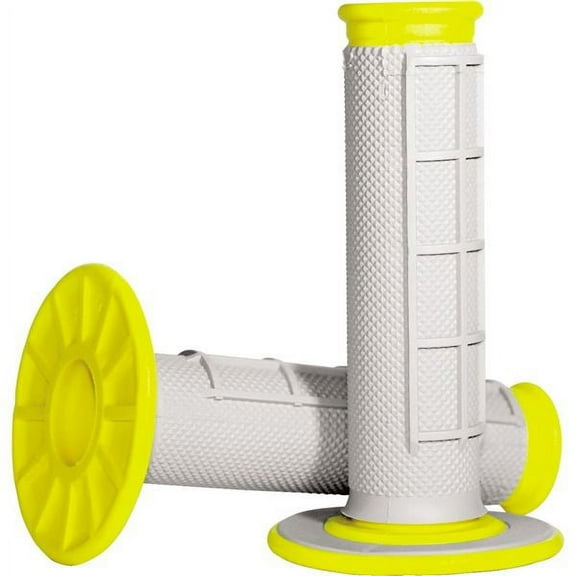 Renthal Dual-Compound Half Waffle Yellow/Gray Twist Throttle Grips (G192)