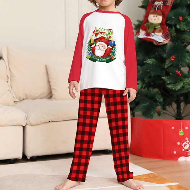 Traje familiar con pantalones largos cuello redondo diseño de Papá Noel ajuste holgado traje diario informal FLhrweasw Nuevo