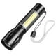 thumbnail image 2 of Linterna portátil de 10 W, alta luminosidad, recargable por USB, negra, compacta y ligera para iluminación exterior., 2 of 14