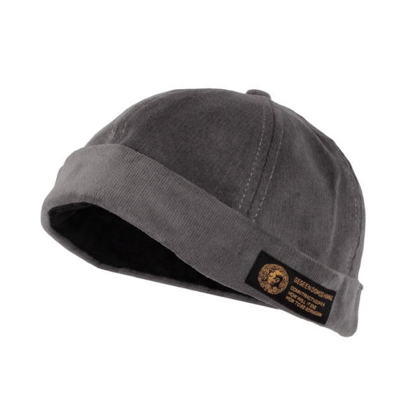 WITHMOONS Corduroy Watch Cap Harbour Leon Docker Hat Adjustable XZ50069 (Grey)
