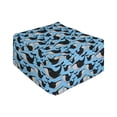 thumbnail image 1 of Animal Rectangle Pouf, Cartoon Illustration of Whales Underwater Creature Continuous, Under Desk Foot Stool for Living Room Office Ottoman with Cover, 25", Sky Blue Charcoal Grey, by Ambesonne, 1 of 4