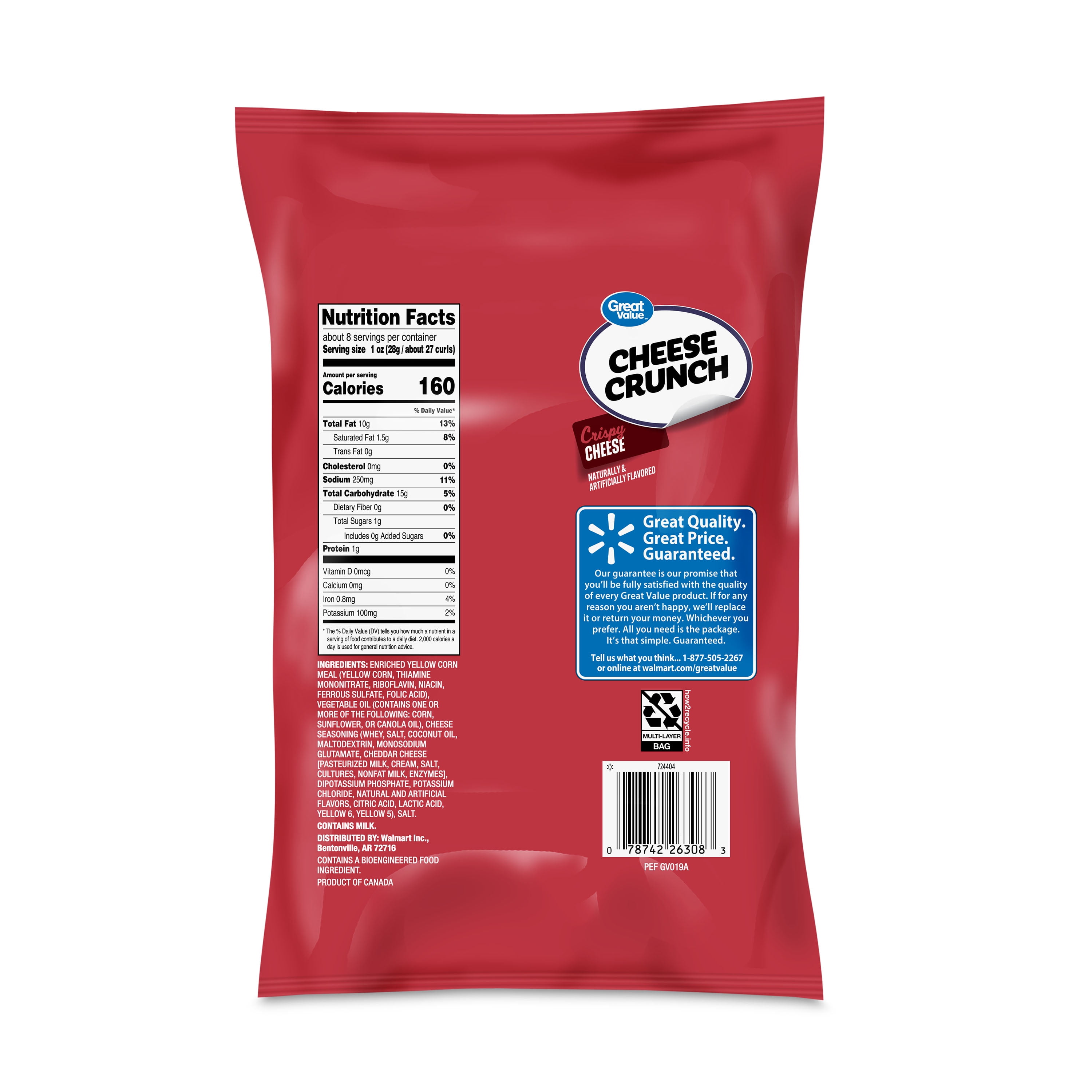 Great Value Cheese Crunch, 8.5 oz