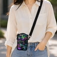 thumbnail image 4 of WIRESTER Cell Phone Pouch Sleeve Case for with Adjustable Crossbody Strap Neck Lanyard for Women Men Working Walking Travelling - Purple Green Galaxy Marble, 4 of 5