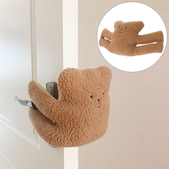 LOLIPPYY 1Pcs Brown Plush Door Stopper for All Users Prevent Wall Collision