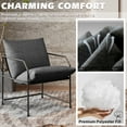 thumbnail image 5 of Homy Grigio Sling Accent Chair Mid Century Modern Arm Chair with Metal Frame Upholstered Reading Chair Living Room Chairs for Bedrooms Living Room Home Office,Charcoal, 5 of 5