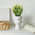 thumbnail image 6 of Artificial Flowers Fake Outdoor Plants Faux UV Resistant Lavender Flower Plastic Indoor Table Centerpiece Vase Decor Outside Front Door Porch Decorations, 1Pc, Multicolor(White,15x6.5"), 6 of 9