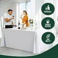 thumbnail image 6 of 6 Pack White Plastic Table Cloth - 70 x 120 Inch Rectangle Disposable Tablecloth for Parties - Rectangle Tablecloth - Disposable Table Cloths for Parties - Great for Picnics And Formal Events, 6 of 7