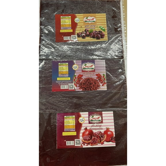 Goldis/Sour Cherry, Pomegranate and Barberry Fruit Leather Large With Pulp 400 grams (Lavashak) Pack of 3