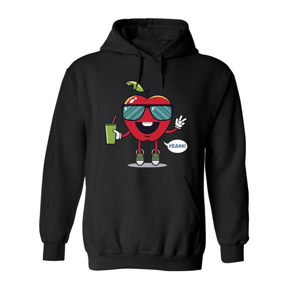 Apple Cartoon Character Hoodie Men -Image by Shutterstock, Male Small