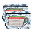 thumbnail image 2 of 2 Pack Flip Folders with Clear PVC Window Binder Pouches 3-Ring Binder Organizer for Office & Home Abstract Blue Maple Leaves, 2 of 6