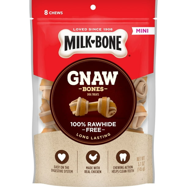 MilkBone GnawBones Rawhide Free Dog Chews With Real Chicken, Long