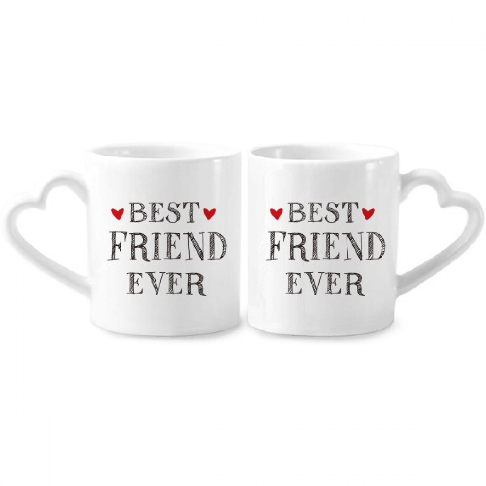 Best friend ever Quote Heart Couple Porcelain Mug Set Cerac Lover Cup